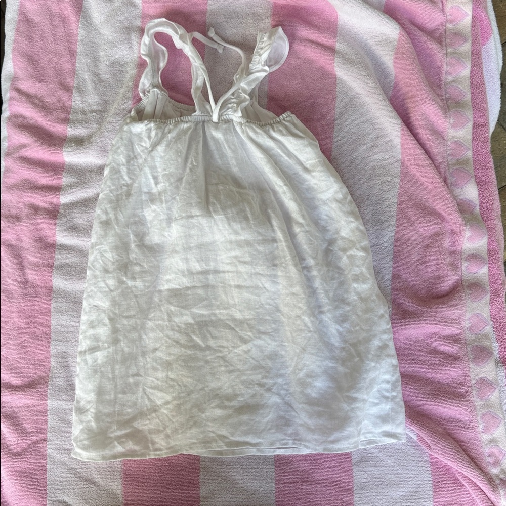 Reformation White Ruffle-strap Linen Dress - Picture 3 of 5